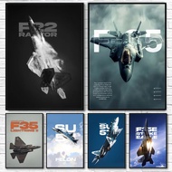 Fighter Jet F22 Su57 Poster Home Living Room Wall Art Room Decoration,No Frame Canvas Painting Gift 
