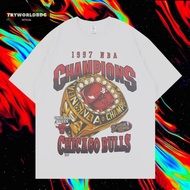 PUTIH Tryworldbdg OFFICIAL "CHICAGO BULLS" T SHIRT | White T-Shirt | Chicago BULLS CHAMPIONS 1997 NB