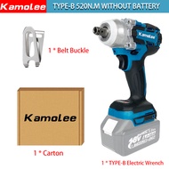 [Set Karton - Bor Saja] Kamolee Tool DTW285 520 N.m Electric Impact Wrench 1/2"、1/4" Dual Function Compatible With 18V Makita Battery