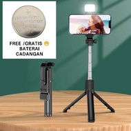 Tongsis Tripod Bluetooth Lampu Tongsis Flash Led Tripod Lampu Tongsis 4in1 LED Bluetooth Tongsis 4 i