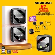 HP Shorush N7 Professional Microphone Mic Clip On Wireless Mic Box ASMR Mukbang Noise Reduction For 