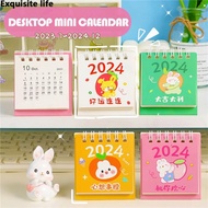 2024 Cute Little Fresh Desk Calendar Desktop Planner Notepad Calendar Yearly Agenda Cartoon Cute Animal Mini Home Desktop Decoration Calendar