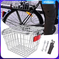 [Etekaxa] Rear Bike Basket Lightweight Large Capacity Basket for Kid Folding Bikes