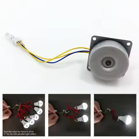 Small Generator Three-phase AC Brushless Generator Micro Wind Turbine Motor Hand Cranked Generator L