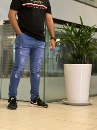 Lelaki Seluar Denim Skinny Ripped / Koyak.  95% Cotton 5% Spandex