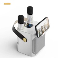 KOLEER S882 ลำโพงคาราโอเกะแบบพกพา พร้อมไมค์ลอยคู่ เปลี่ยนเสียงได้ Bluetooth Karaoke Family KTV