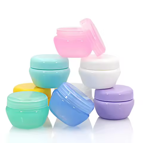 30Pcs 5g 10g 20g 30g PP Mushroom Shaped Cosmetic Cream Jars Empty Make up Sample Jar Face Cream Pack
