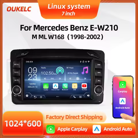 For Mercedes Benz E-W210 M ML W168 Wireless Carplay Navigtion Monitor Player Android Auto Radio Mult