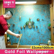 Thickened 3D gold foil wallpaper gold silver KTV ceiling living room bedroom wallpaper/wallpaper/wal