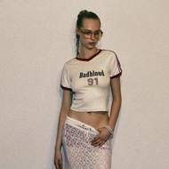 Badblood Vintage Club V-Neck Jersey T-Shirt - Cream