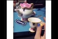 Disney 迪士尼 美女與野獸 茶杯 日本卡通 公仔擺設