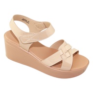 [Hoàn Xu] GIÀY SANDAL QUAI HẬU NỮ BITAS ĐẾ XUỒNG CAO 6CM QUAI DÁN SYN.293 (ĐEN + KEM) - BITAS