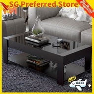 Modern Tea Table, Black Coffee Table Glass Economic Living Room Table , Small Household, Rectangular