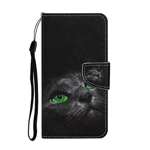 Cute Flower Cat Painted Leather Flip Case For Sony Xperia 1 ii 5 iii 10 III 10iii Wallet Card Holder