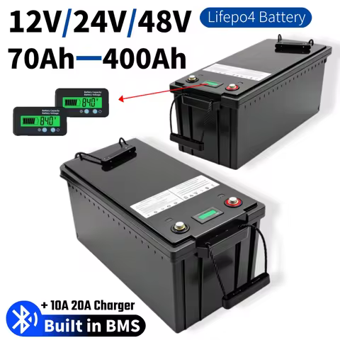 LiFePo4 12V24V/48V 70Ah 100Ah 200Ah 280Ah 300Ah 400Ah Lithium Iron Phosphate Battery for Boat Invert