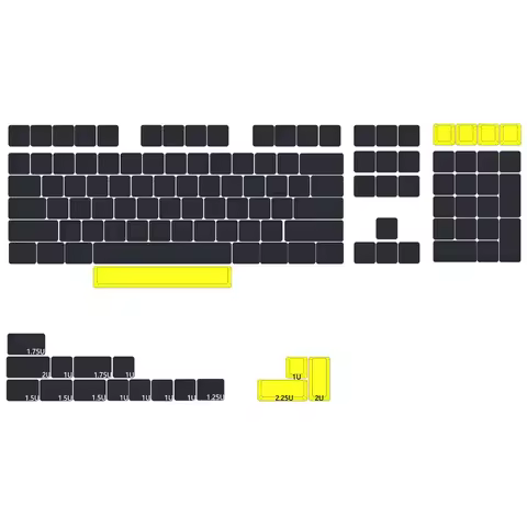 Gentleman Set Blank Set Dary Grey and Yellow Set XDA V2 Profile For Mechanical Keyboard BM60 XD64 BM