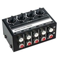 4 Channel Stereo Audio Mixer Support RCA Input and Output Mini Passive Stereo Mixer with Separate Vo