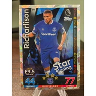 STAR PLAYER Richarlison Topps Match Attax 2018/2019 (Everton) Card (18/19)
