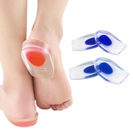 แผ่นเสริมส้น แผ่นซิลิโคนรองพื้นรองเท้า 1 คู่  1Pair Soft Silicone Gel Insoles Pain Relief Plantar Fasciitis Heel Spurs Foot Cushion Foot Massager Care Heel Cups Shoe Pads Pain Reduce Pressure Increase Height Insoles