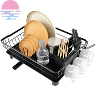 Dish Drying Rack with Swivel Drainage Spout Cutlery Holder Stainless Steel Dish Drainer Efficient Draining Dish Rack Drainer  SHOPSBC4082