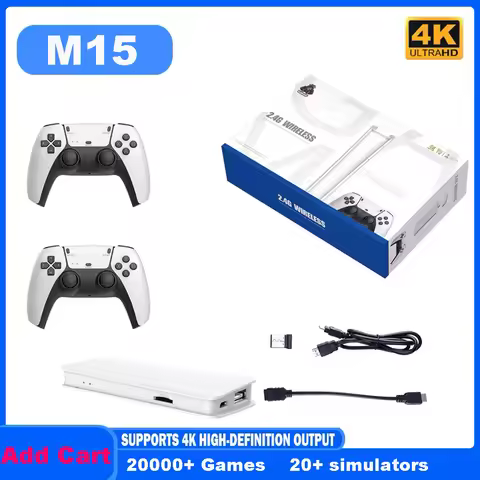 M15 Game Stick Mini TV Handheld Game Console Wireless Gamepads Video Game 64G 128G Retro Game HD Out