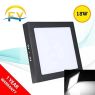 FY Surface Downlight LED Panel Light Ceiling Light 8 inch 18W - Black - Square - Daylight / WaWhite 