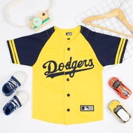 ORIGINAL dodgers yellow navy sleeve kids baseball Jersey