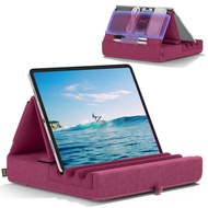 Tablet Pillow Holder Foldable iPad Stand for Lap Bed and Desk -Tablet Soft Pad Dock with Pocket & St