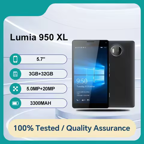 Original Unlocked Lumia 950 XL Single/Dual Sim 4G 20MP Camera Bluetooth Mobile Phone 3300mAh Good Co