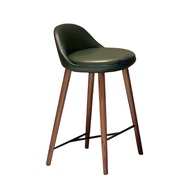 Simple modern bar chair coffee shop solid wood high chair household island chair