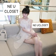 [DESIGNED DRESS] Long off-the-shoulder chiffon dress, off-the-shoulder dress, off-the-shoulder dress