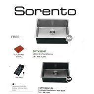Sorento Kitchen Sink SRTS6547 SRTKS6547-BL With Free Accessories nanomagma texture