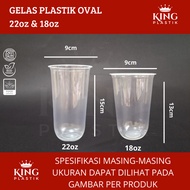 Tiptop Oval Plastic Cups 22oz 18oz Contents 50pcs Oval Glass/s U Cup/s Trendy Glass/s | Flat and Con
