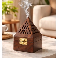Wooden Pyramid Dhoop Holder | Incense Holder for Home and Office | Bakhoor Burner Incense Burne