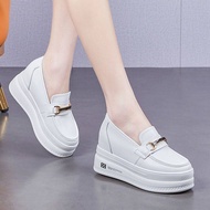 Cortical height increasing women's shoes 8cm height increasing thick soled white shoes