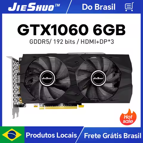 JIESHUO NVIDIA GTX 1060 6GB video graphics card GDDR5 192bit GPU gtx1060 6g for computer desktop gam