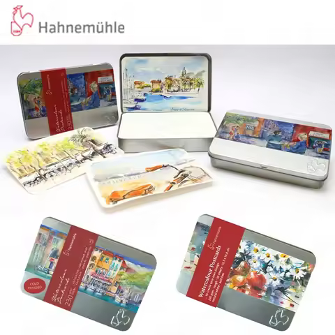 Germany imported hahnemuhle postcard watercolor paper 230g100% cotton rough grain iron box portable 