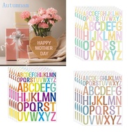 AUTU 5 Sheets Colorful Letter Sticker Alphabets Decal Reward Sticker Scrapbook Sticker