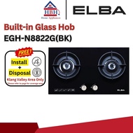 Elba EGH-N8822G(BK) 5.0kW Windproof Tempered Glass Built-In LPG Gas Hob N8822G N8822 8822G(BK) 8822