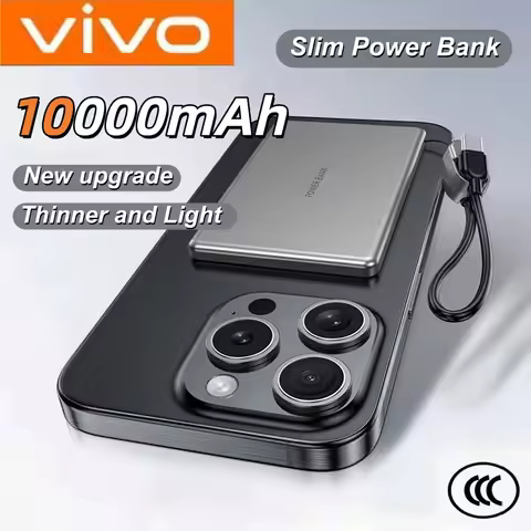 VIVO Mini 10000mAh Slim Power Bank Magnetic Wireless Powerbank Fast Charger Understated Portable Bat