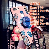 Case For OPPO Reno 5 OPPO Reno 5 Pro OPPO Reno 4 Pro OPPO Reno 4 OPPO Reno 3 Pro Reno 3 Retro Camera lanyard Sling Casing Grip Stand Holder Silicon Phone Case Cover With Cute Doll