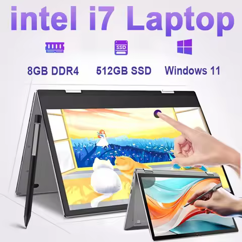 Portable 11.6" 2 in 1 Laptop Computer Intel Core i7 8500Y Windows 11 Tablet PC 8GB RAM 1TB SSD 360° 