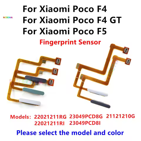 For Xiaomi Poco F4 F5 / F4 GT FingerPrint Sensor Button Touch ID Scanner Key Flex Cable Ribbon Finge