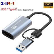 KEBETEME 2 in 1 Type C to HDMI-compatible Cable USB Type-c Cable Adapter Video Game Capture HD Adapt