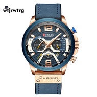 CURREN 8329 Men Watch Waterproof Quartz Strap Watch Multifunction Chronograph Wristwatch Male Sports