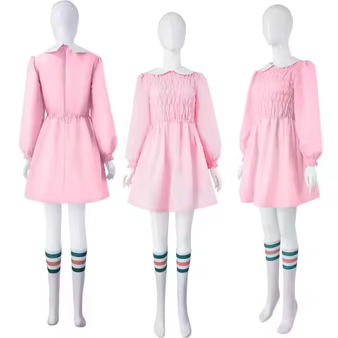 Eleven Season 11 Cosplay Costume Pink Dress Outfits Halloween Carnival Suit