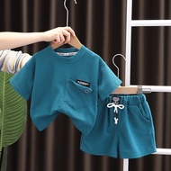 New Baby Summer Clothing Toddler Children Boy Short Sleeve Cartoon Letters T-shirt Pants Fashion Inf