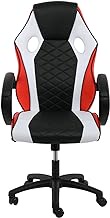 YSSOA FNGAMECHAIR01 Gaming Office High Back Computer Ergonomic Adjustable Swivel Chair, Black/Red/White