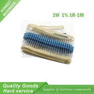 20pcs 1W Metal film resistor 5 color ring 1% 1R - 1M 1R 22R 100R 220R 470R 1K 10K 22K  100K 150K 220