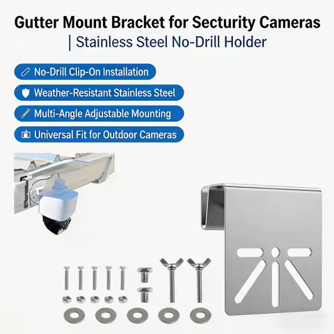 Stainless Steel Gutter Mount Bracket for Eufy SoloCam S340 Tapo C425 Security IP PTZ Camera Weatherp